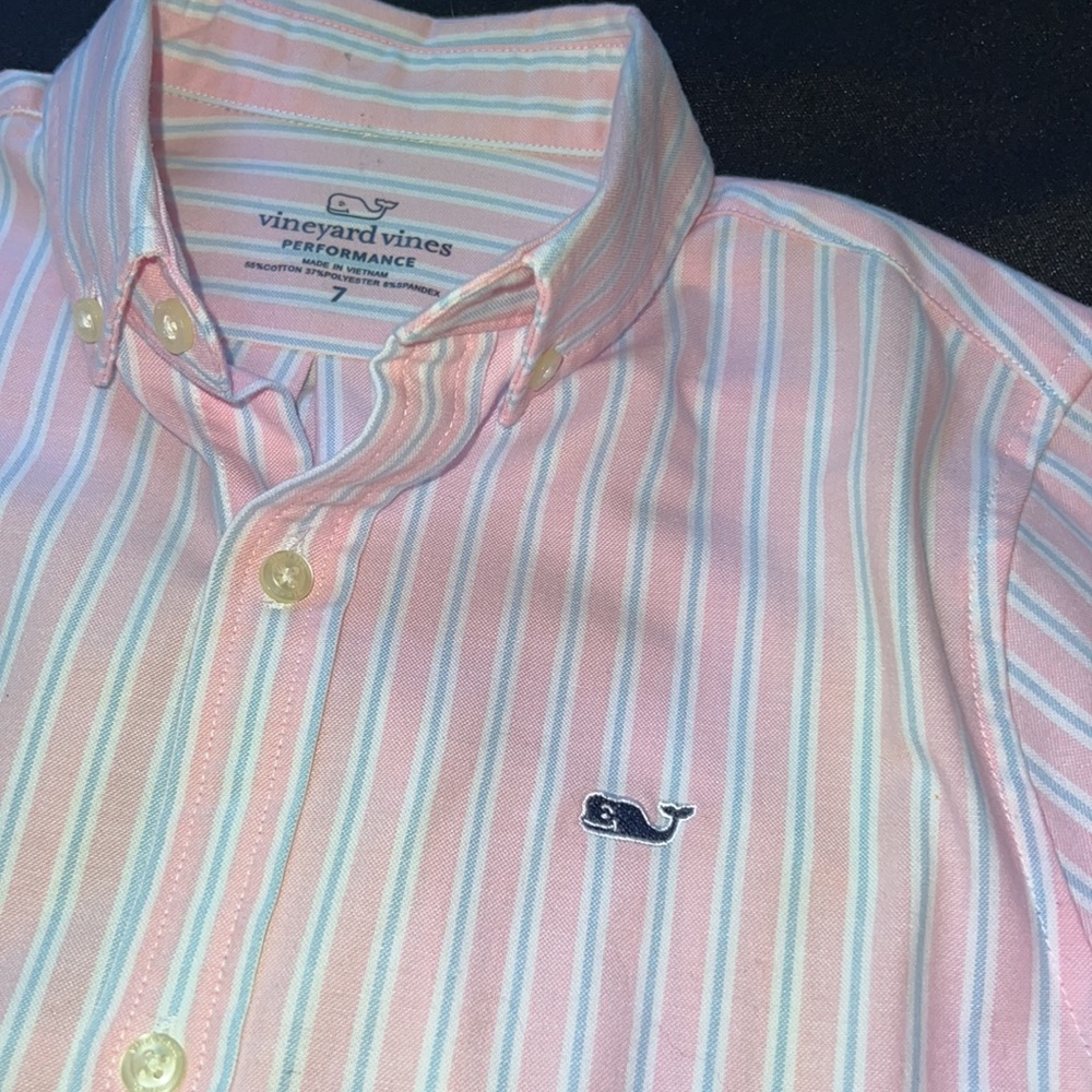 Vineyard vines kids boys stripes shirt size 7 - Picture 2 of 6